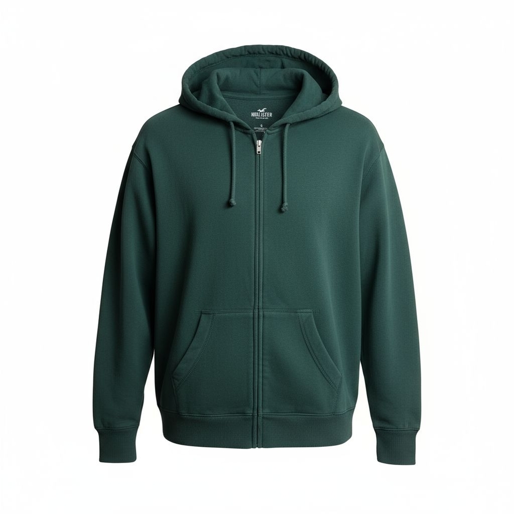 Hollister California Full Zip Hoodie Sweatshirt Green Size M Men's/Women's L